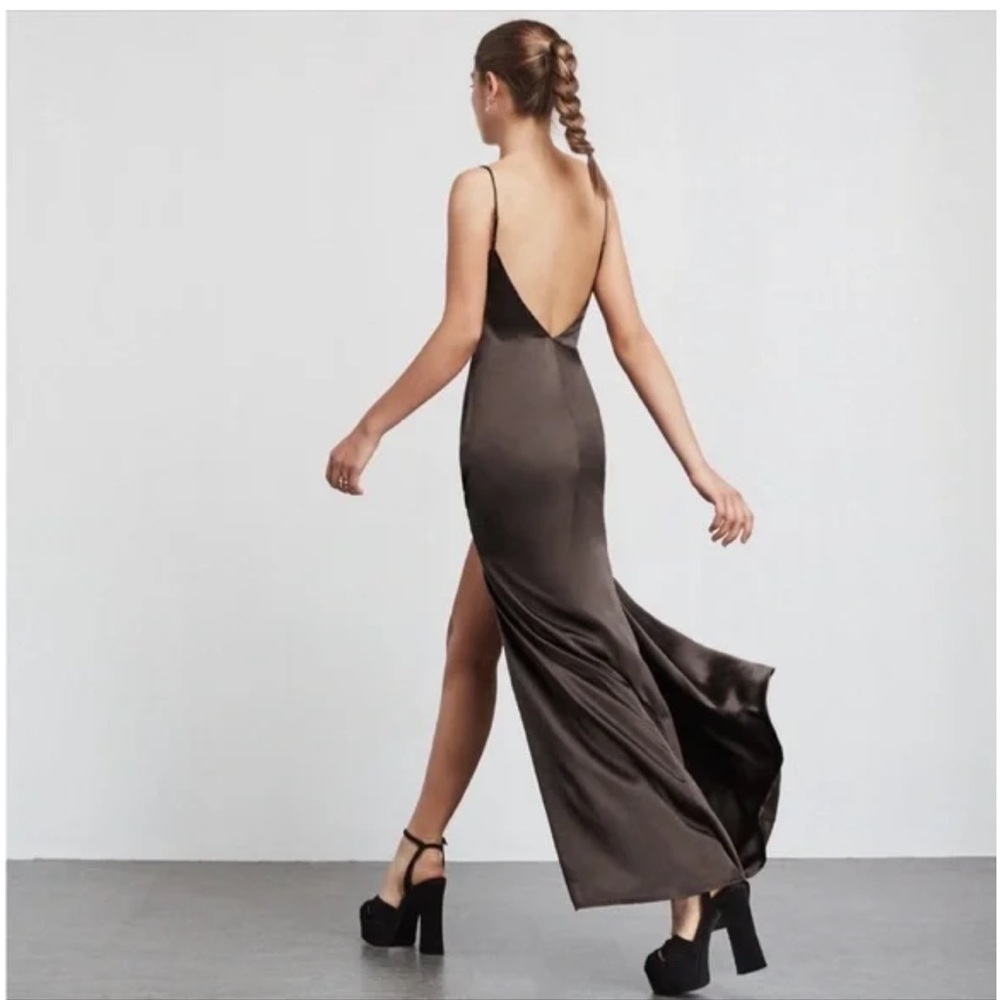 Reformation eclipse dress in brown - Picture 7 of 7